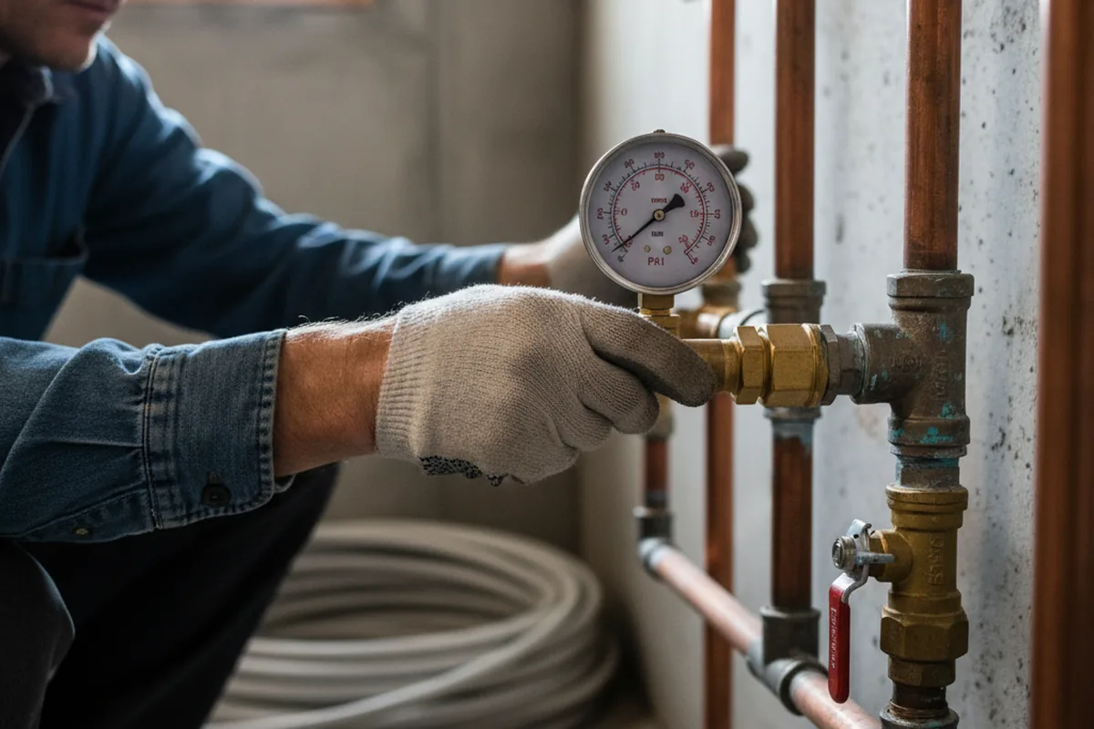Pressure testing a repaired line during Water Line Repair in Mooseheart